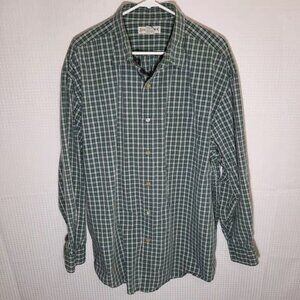 Vintage Banana Republic Men’s XL Green Plaid Cotton Long Sleeve Shirt Thailand